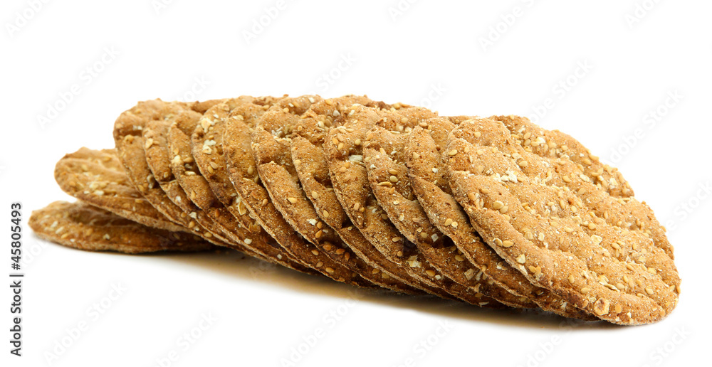 tasty crispbread isolated on white