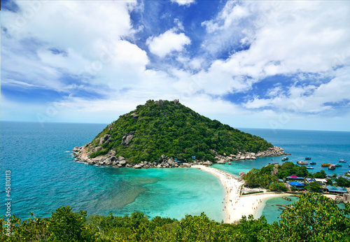 Obraz na płótnie canvas trzyczęściowy "tryptyk" Tropikalna plaża: Tajlandia / koh nang yuan