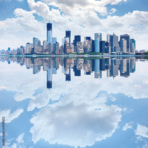 Board z aluminiowym obramowaniem Panoramiczny obraz dolnej panoramę Manhattanu