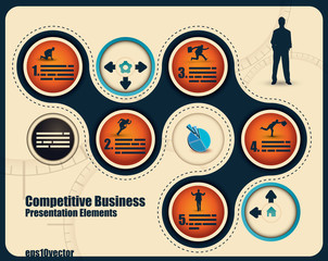 Wall Mural - Competition presentation with five steps