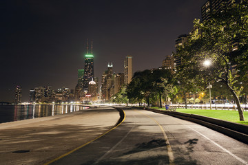 Wall Mural - City walkway in the night