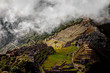 Views around Machu Picchu Inca ruins in the cioud forest Peru