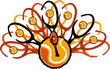 Tennis Thanksgiving Holiday Turkey Graphic Vector Illustration