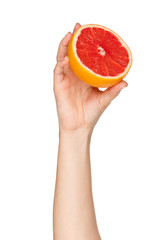 Hand with grapefruit