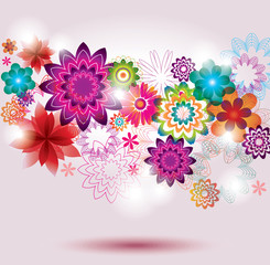 Wall Mural - Colorful Flower Background.