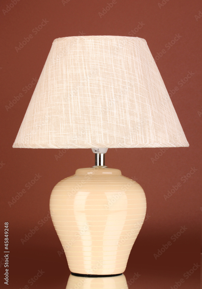 table lamp on brown background