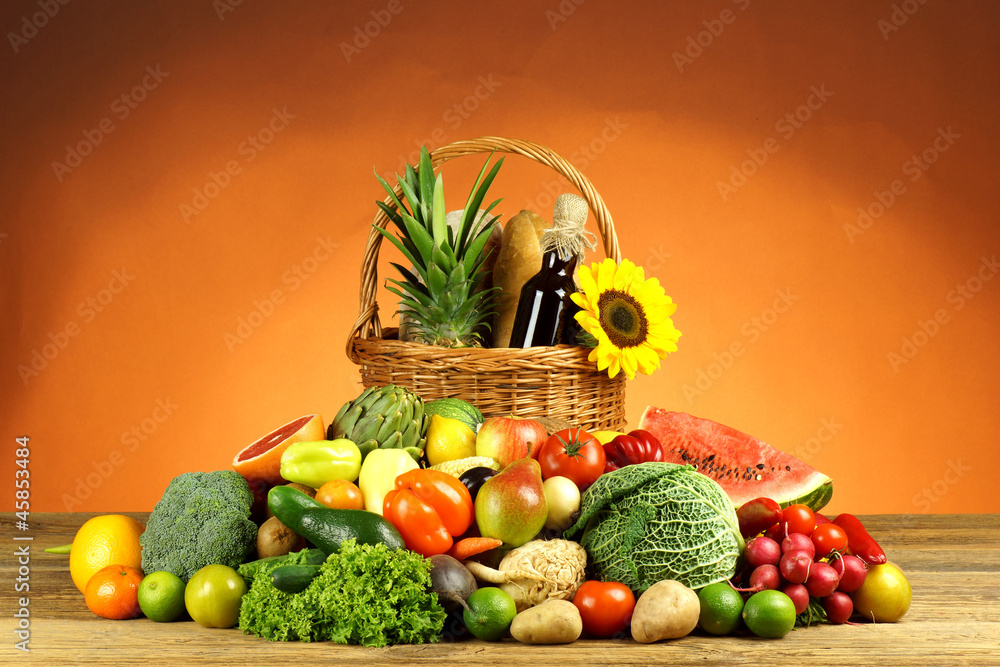Warzywa z owocami - obrazy, fototapety, plakaty 