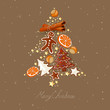 Vector Illustration of an Abstract Christmas Tree