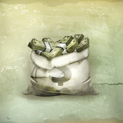 Wall Mural - Bag of money, old-style