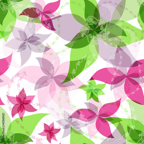 Naklejka na szybę Seamless floral pattern