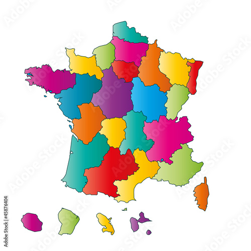 Board z aluminiowym obramowaniem Mapa Francji