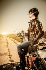 Wall Mural - Biker girl