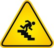 Znak uwaga schody