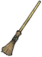 Illustration Of A Broom On White Background