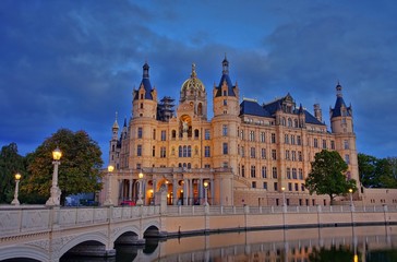 Poster - Schwerin SchlossNacht - Schwerin palace night 01