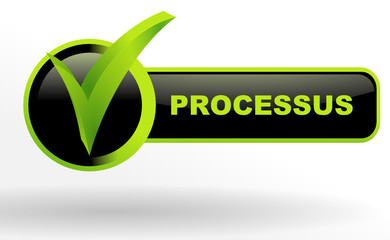 Sticker - processus sur bouton web vert et noir