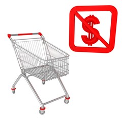 Wall Mural - Shopping cart with dollar sign