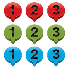 Wall Mural - vector numbered icons, labels