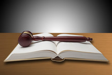 Wooden Gavel And Book