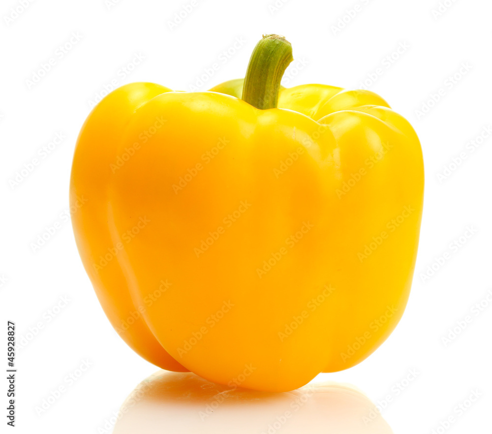 fresh yellow paprika isolated on white
