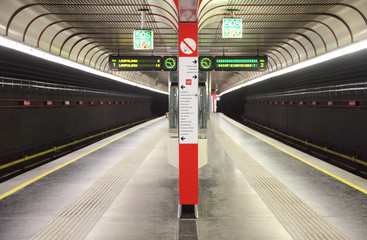 metro station with two path in Vienna, Austria