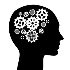 Aufkleber - human head with gears vector illustration