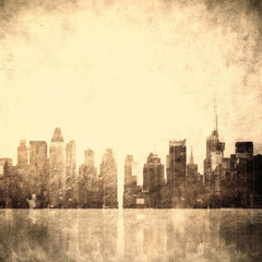 Poster - grunge image of new york skyline