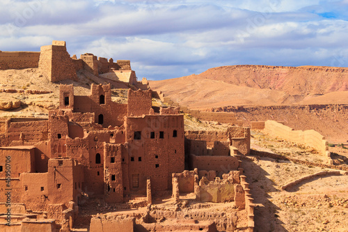 Plakat na papierze fotorealistycznym Piękny widok na kasbah ait ben haddou w Maroku