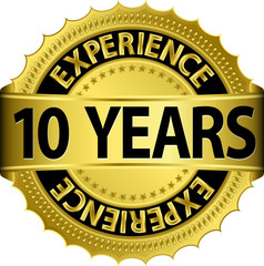 Wall Mural - 10 years experience golden label with ribbon