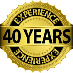 Wall Mural - 40 years experience golden label with ribbon