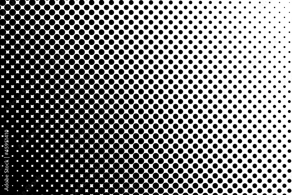Trame dégradée pointillée noir et blanc - obrazy, fototapety, plakaty 