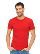 handsome man in red shirt