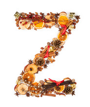 Letter "Z" Made Of Christmas Spices
