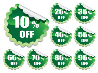 Canvas Print - Green stickers