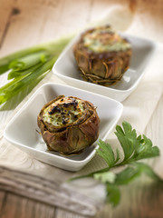 Wall Mural - stuffed artichoke, selective focus