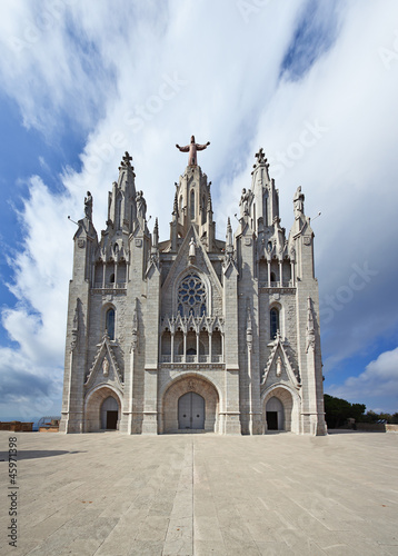 Fotoboard na płycie Świątynia del sagrat cor (kościół świętego serca). 