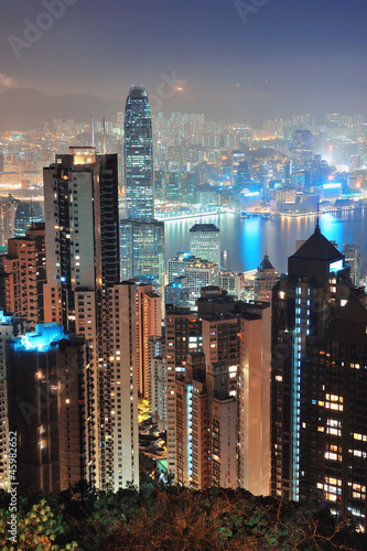 Tapeta ścienna Hongkong w nocy