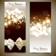 Elegant greeting cards with bows and copy space. Vector illustra