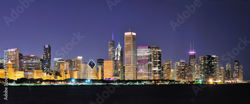 Fotoboard na płycie Panorama nocna w chicago