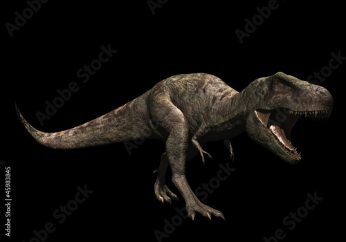 Board z aluminiowym obramowaniem Tyranozaur otwarte usta, czarne tło