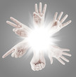 © oly5 - Counting man hands (0 to 5) isolated on white background