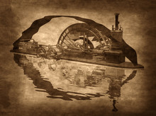 Grungy Steampunk Boat