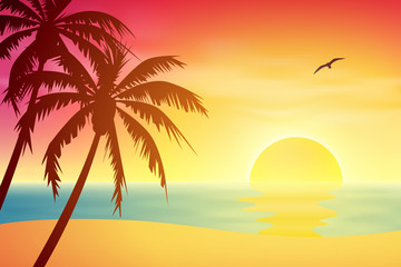 Wall Mural - Tropical Sunset