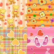 Set of 4 seamless baby background patterns