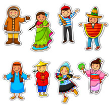 Kids In Different Traditional Costumes