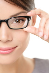 Eyewear glasses woman closeup portrait