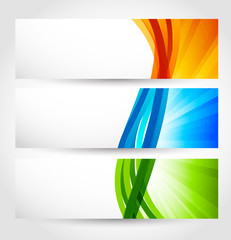 set of banners with rays