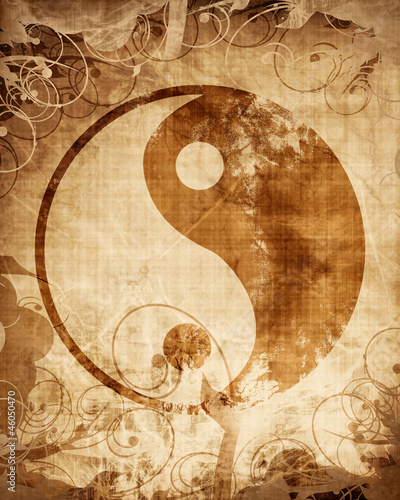 Board z aluminiowym obramowaniem Znak yin yang