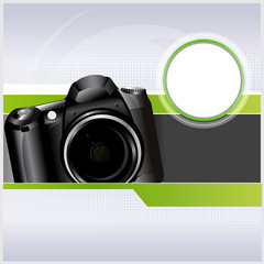 Fototapete - Abstract vector background with camera