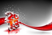 Vector Happy New Year Design With Shiny 2013 Text.